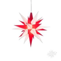 Stern A1e weiss-rot Kunststoff Herrnhuter Stern für innen mit LED